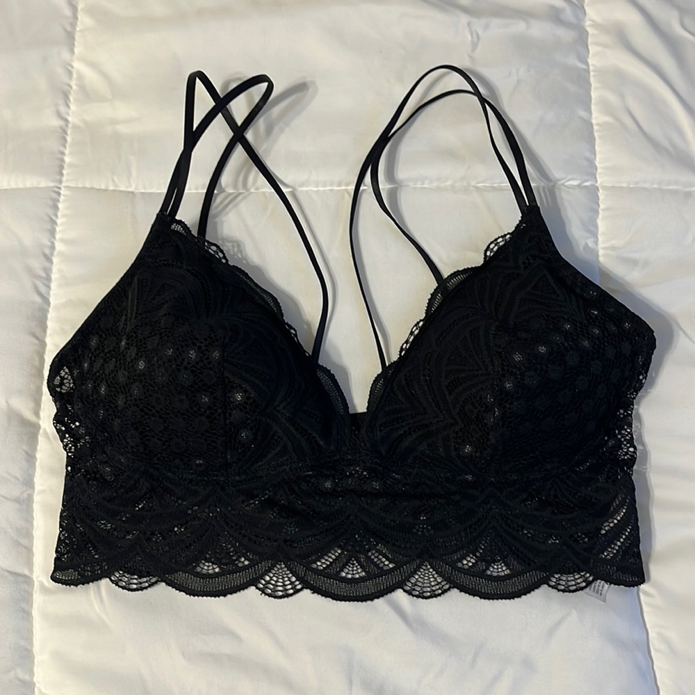 Auden Lightly Lined Black Lace Bralette